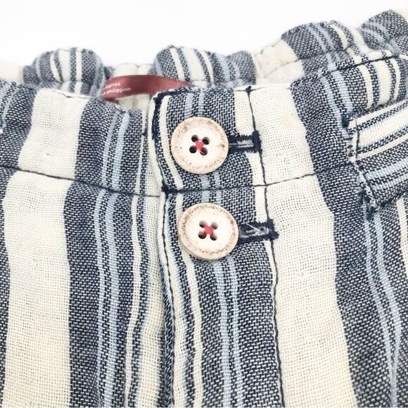 Anthro Pilcro Everyday Stripe Blue Contrast Plaid Paper Bag High Waist Shorts - Picture 14 of 16